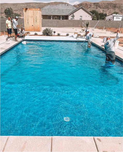 Pool Tech team completing pool maintenance 